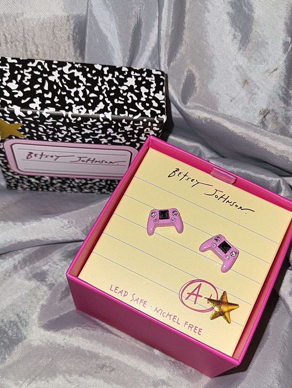 Betsey Johnson Pink Controller Stud Earrings BNIB TL M
